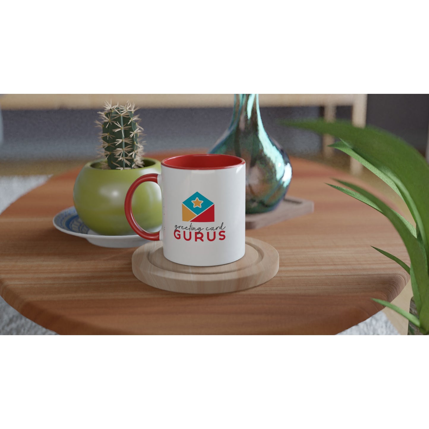 White 11oz Ceramic Mug with Color Inside