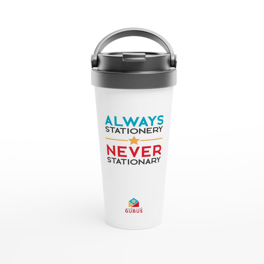 White 15oz Stainless Steel Travel Mug