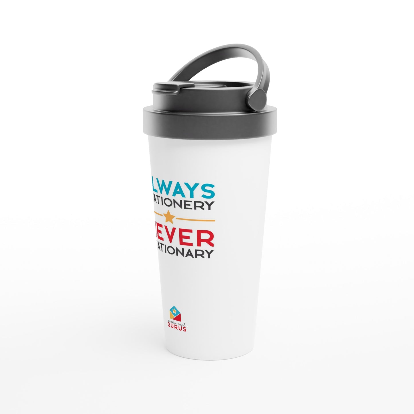 White 15oz Stainless Steel Travel Mug