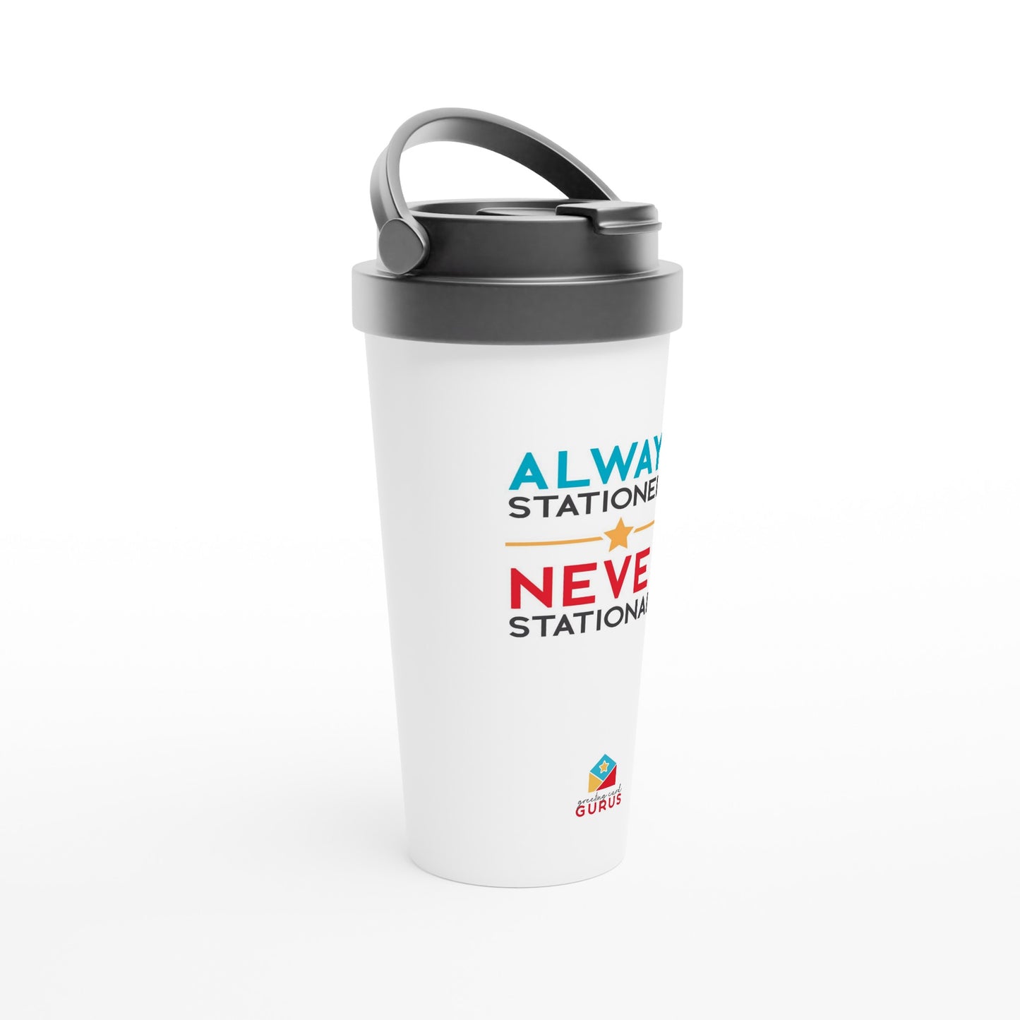 White 15oz Stainless Steel Travel Mug
