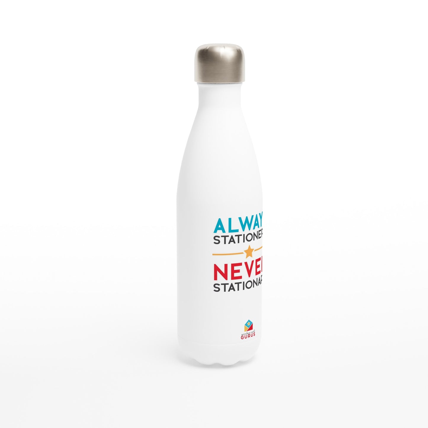 White 17oz Stainless Steel Water Bottle