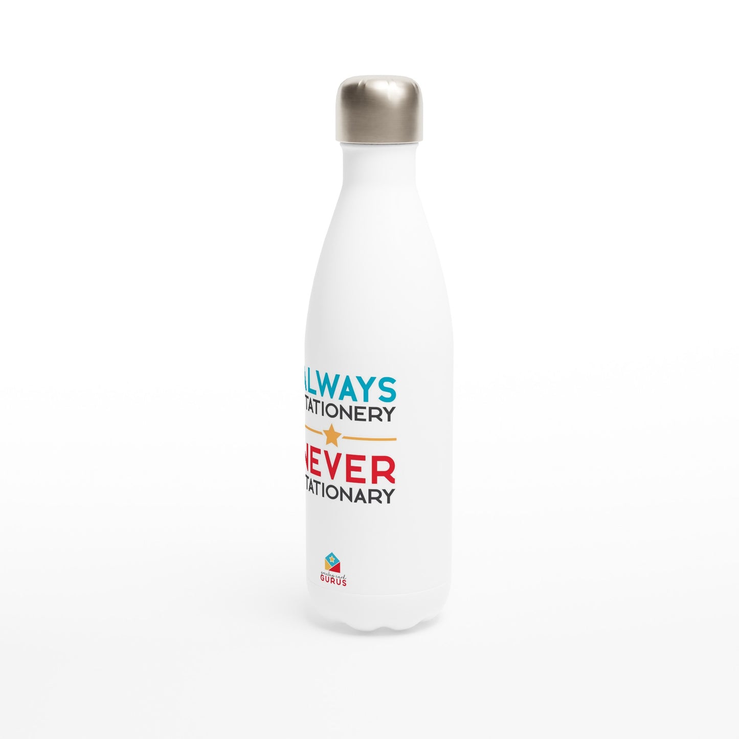 White 17oz Stainless Steel Water Bottle